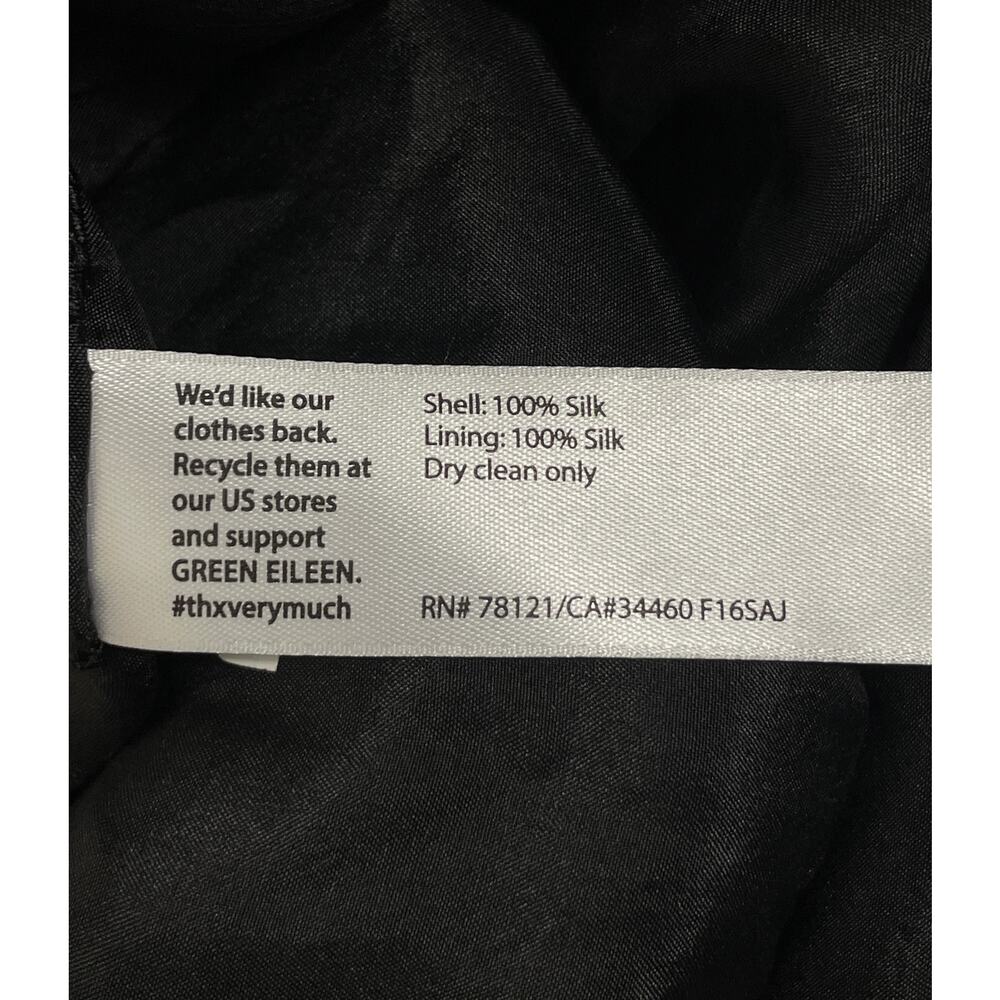 Eileen Fisher Shima Silk Dress Gray Print Medium Casual Minimalist Resort - Picture 8 of 10